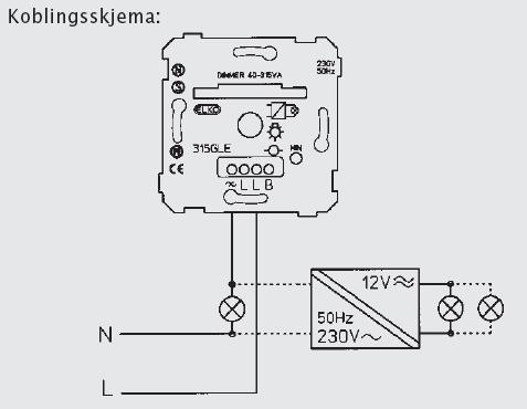 Koblingsskjema dimmer led