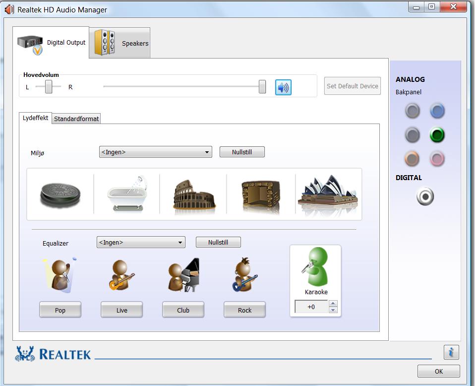 Realtek drivers r 2.82. Эквалайзер Realtek 97 Audio. Диспетчер звука.