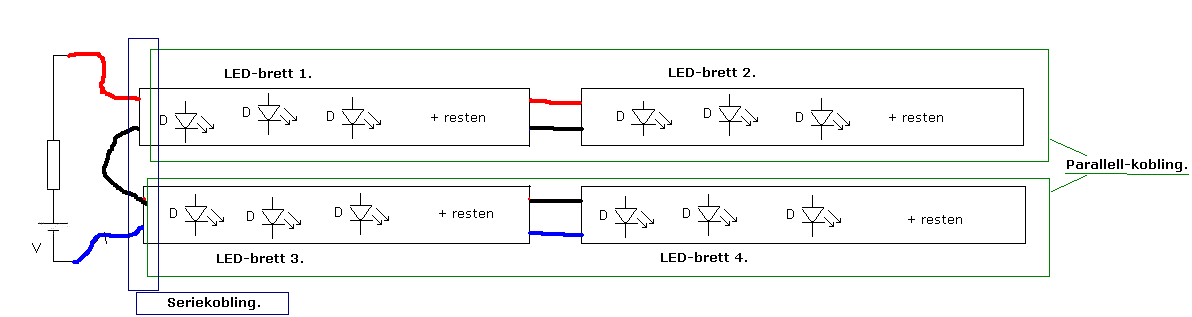 Teknisk spørsmål rundt oppkobling av led dioder Side 2 Teknisk spørsmål rundt oppkobling av led dioder