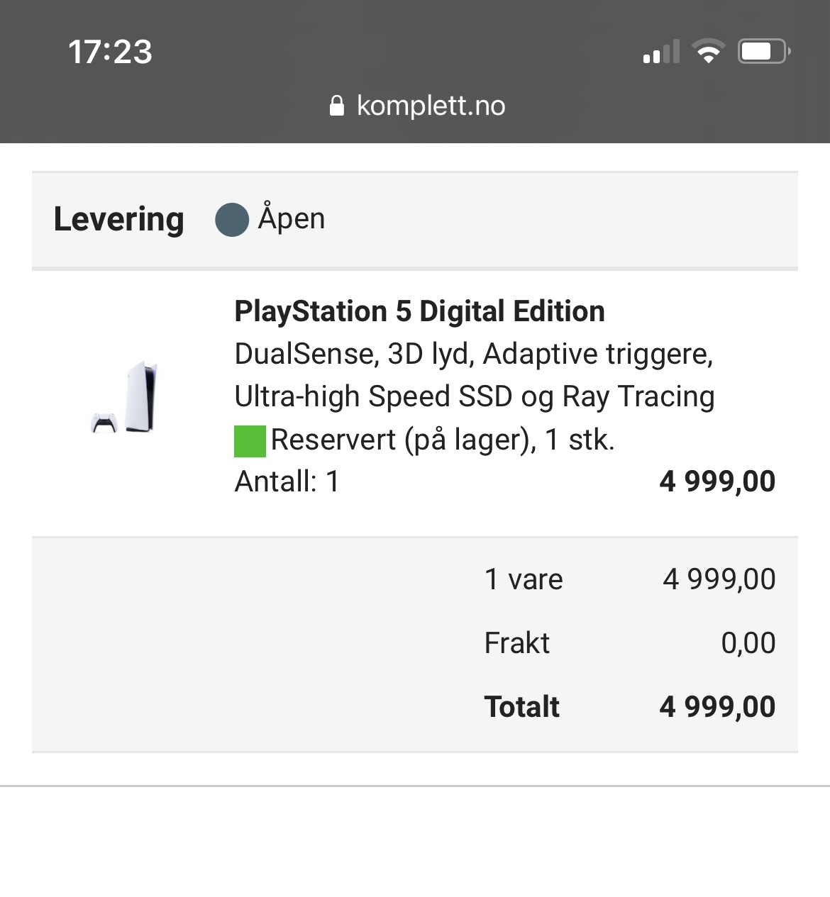 PlayStation 5: Bestilling, levering, forsinkelse og fortvilelse - Frakt og  lagerstatus - Side 718 - Konsoller - Diskusjon.no