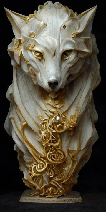 gorgeous wolf statue with gold filigree.jpg