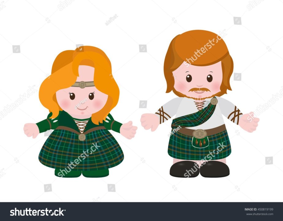 stock-vector-cartoon-characters-of-celts-man-and-woman-in-ancient-ethnic-clothes-tartan-vector-illustration-450819199.jpg